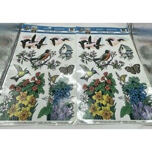 Vintage Prism Magic Specialty Decorations Wings Of Spring Static Clings Lot Of 2